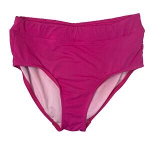 Lands’ End High Waist Pink Bikini Bottoms Size 8